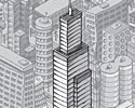 modern tower cartoon