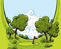 golf green valley cartoon